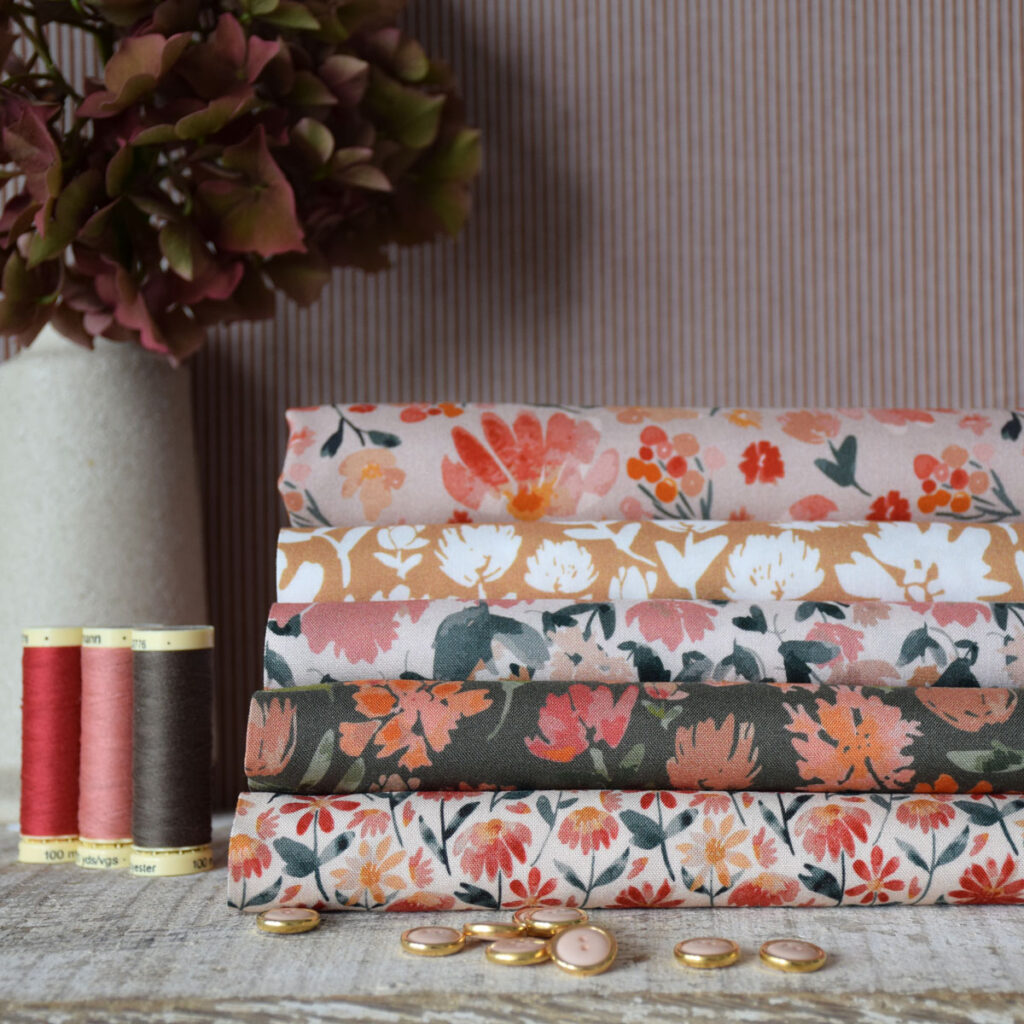 Tissu fleurs aquarelle